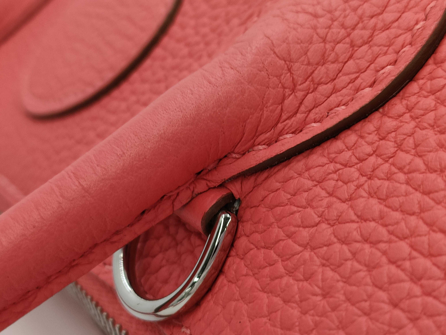 HERMES Bolide 31 Taurillon/Rose Jaipur/X Stamp/Silver Shoulder Bag