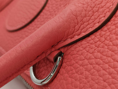 HERMES Bolide 31 Taurillon/Rose Jaipur/X Stamp/Silver Shoulder Bag