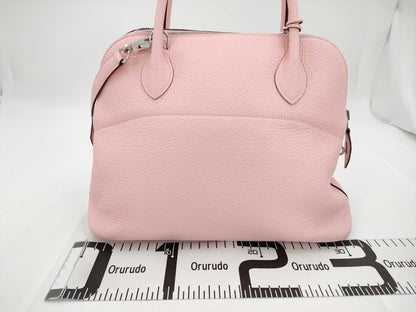 HERMES Bolide 31 Taurillon/Rose Sakura/U Stamp/Silver Shoulder Bag