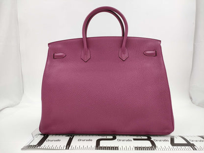 HERMES HERMES Birkin 40 Togo/Tosca/□O Stamp/Silver Handbag