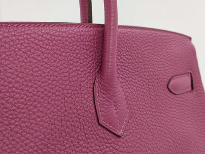 HERMES HERMES Birkin 40 Togo/Tosca/□O Stamp/Silver Handbag