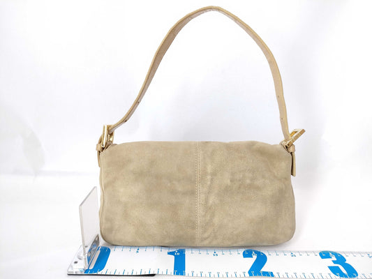 FENDI Mamma Suede Mamma Bucket Shoulder Bag with G Hardware