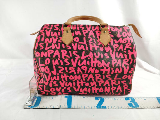 LOUIS VUITTON Monogram Graffiti Louis Vuitton Speedy Graffiti Handbag