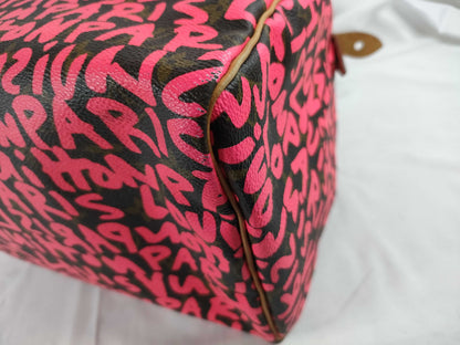 LOUIS VUITTON Monogram Graffiti Louis Vuitton Speedy Graffiti Handbag