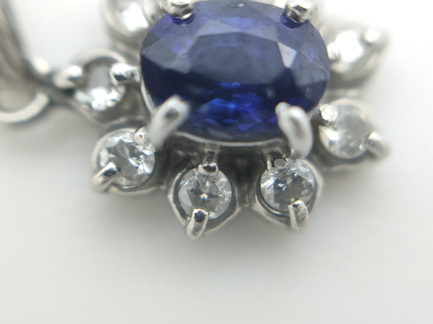 Sapphire D0.09ct PT900/850 2.9g Necklace 