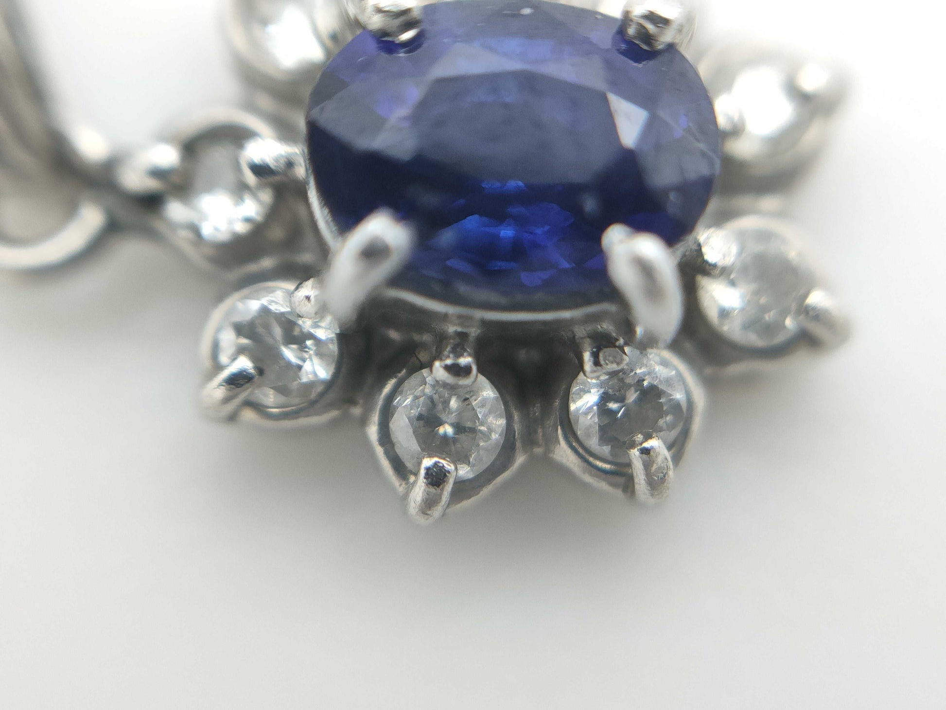 Sapphire D0.09ct PT900/850 2.9g Necklace 