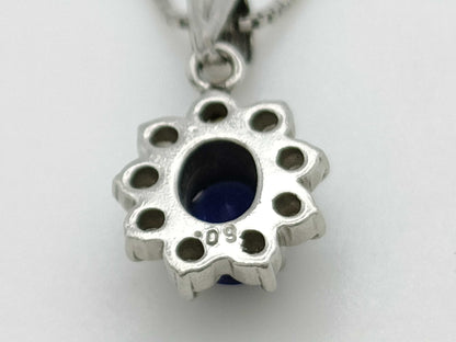 Sapphire D0.09ct PT900/850 2.9g Necklace 