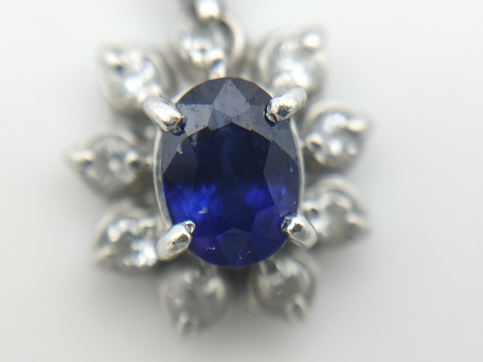 Sapphire D0.09ct PT900/850 2.9g Necklace 