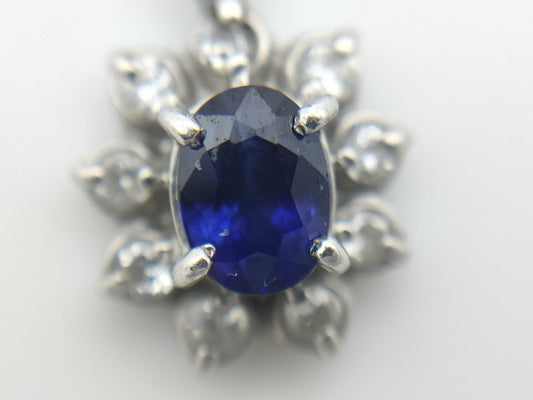 Sapphire D0.09ct PT900/850 2.9g Necklace 