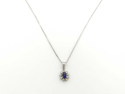 Sapphire D0.09ct PT900/850 2.9g Necklace 