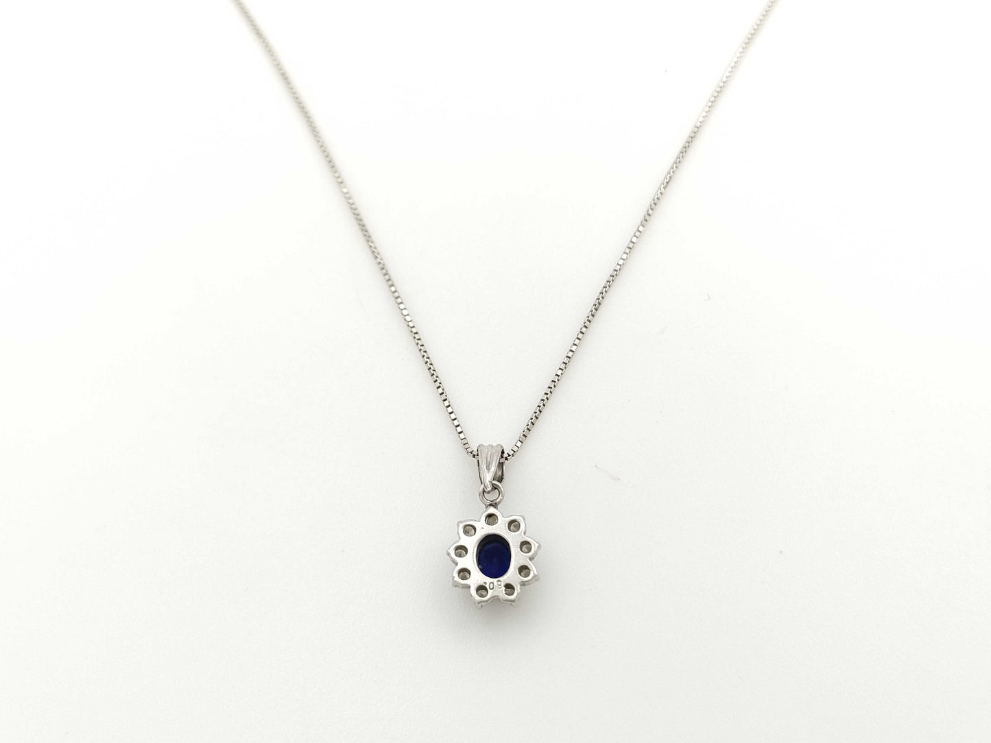 Sapphire D0.09ct PT900/850 2.9g Necklace 