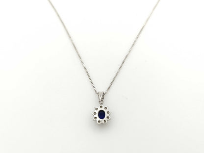 Sapphire D0.09ct PT900/850 2.9g Necklace 
