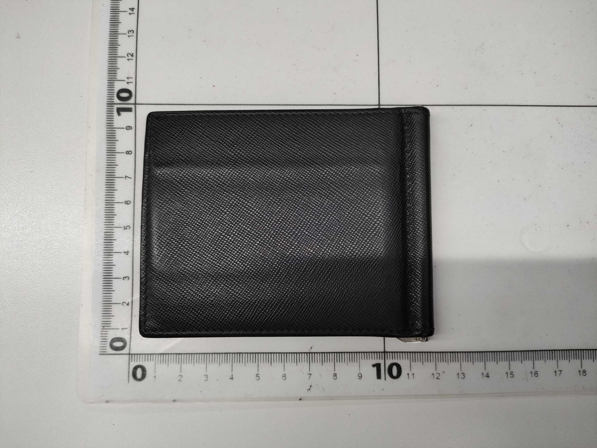 PRADA Prada Bifold Money Clip Leather Card Case/Pass Case/Business Card Holder