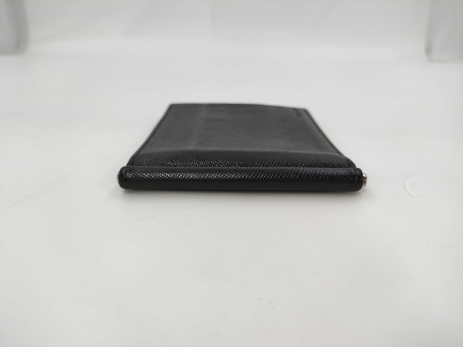 PRADA Prada Bifold Money Clip Leather Card Case/Pass Case/Business Card Holder