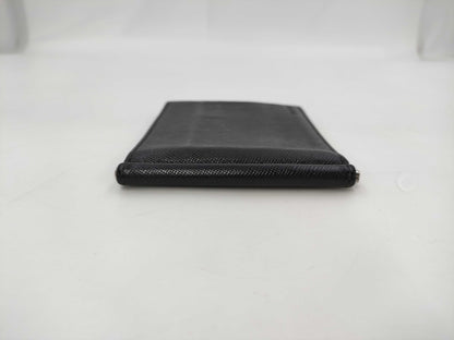 PRADA Prada Bifold Money Clip Leather Card Case/Pass Case/Business Card Holder