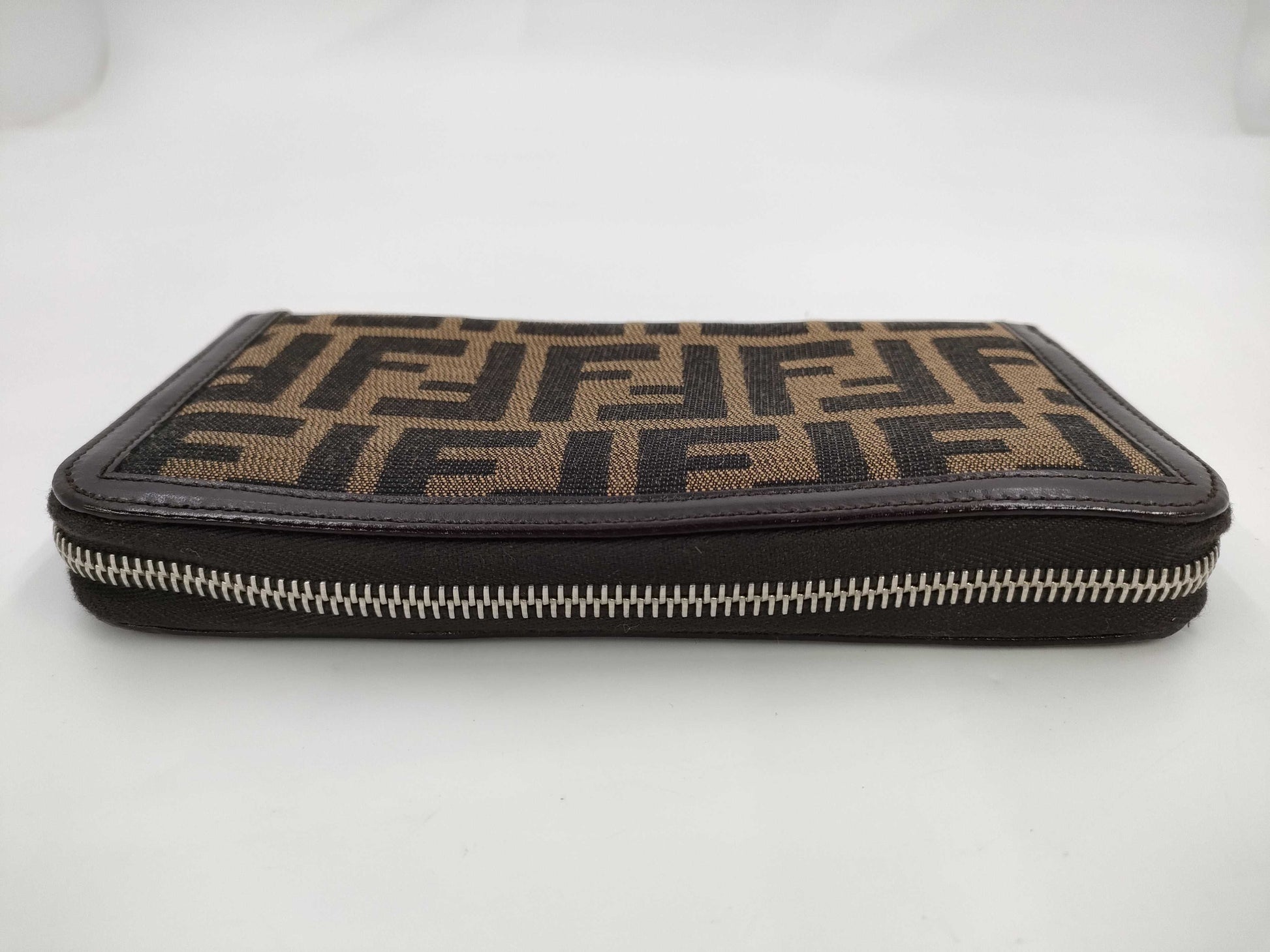 FENDI Zucca Round Zip Long Wallet