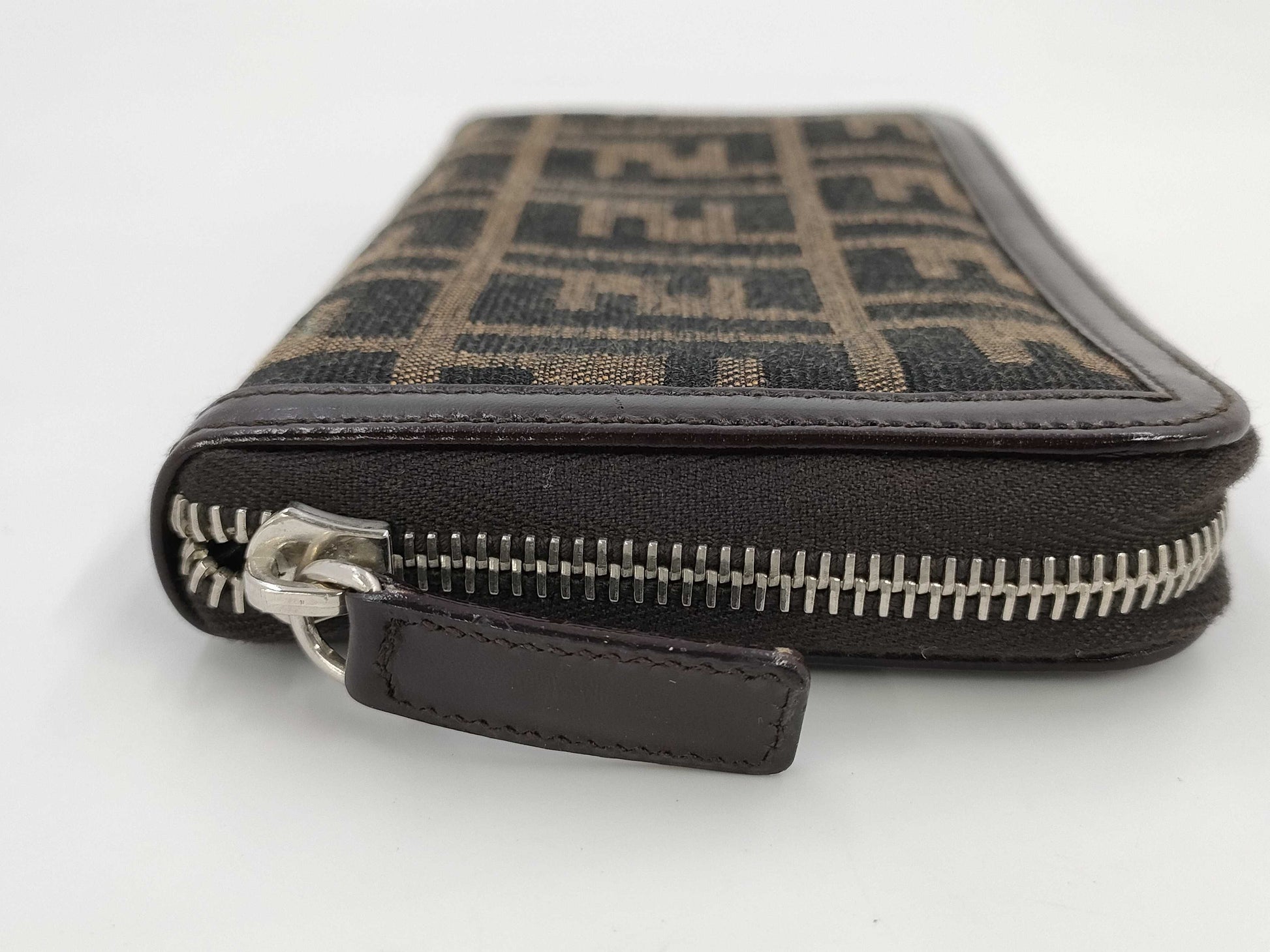 FENDI Zucca Round Zip Long Wallet