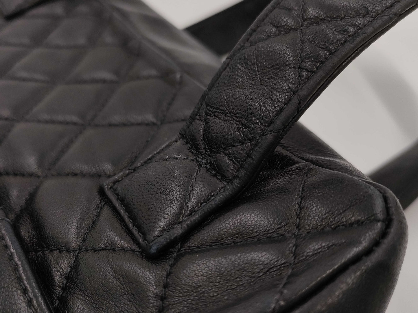 CHANEL Coco Mark Matelasse Black Handbag with Seal and Card