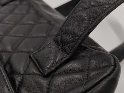 CHANEL Coco Mark Matelasse Black Handbag with Seal and Card