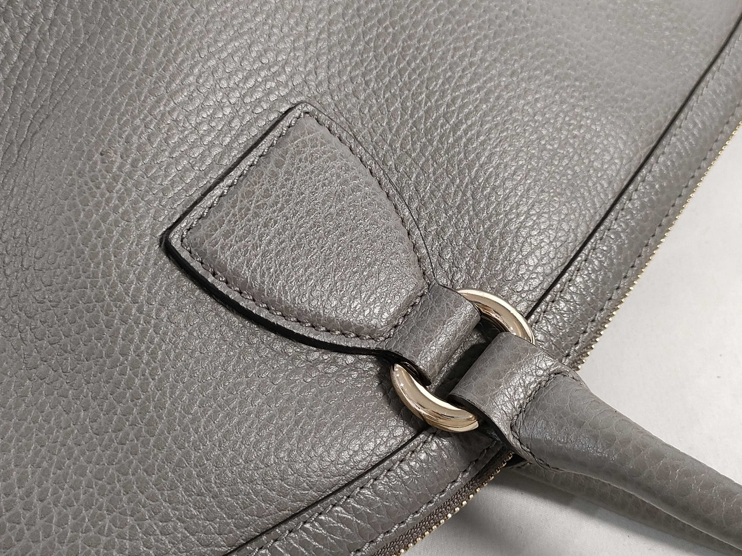 GUCCI Old Gucci All Leather Gray Tote Bag with Studs