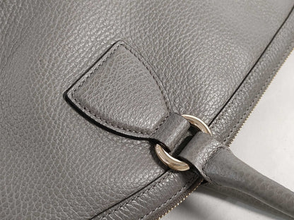 GUCCI Old Gucci All Leather Gray Tote Bag with Studs