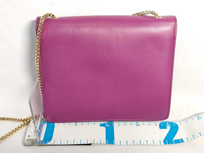 Salvatore Ferragamo Gancini Chain Calfskin Shoulder Bag Purple