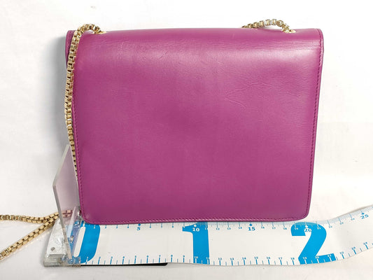 Salvatore Ferragamo Gancini Chain Calfskin Shoulder Bag Purple