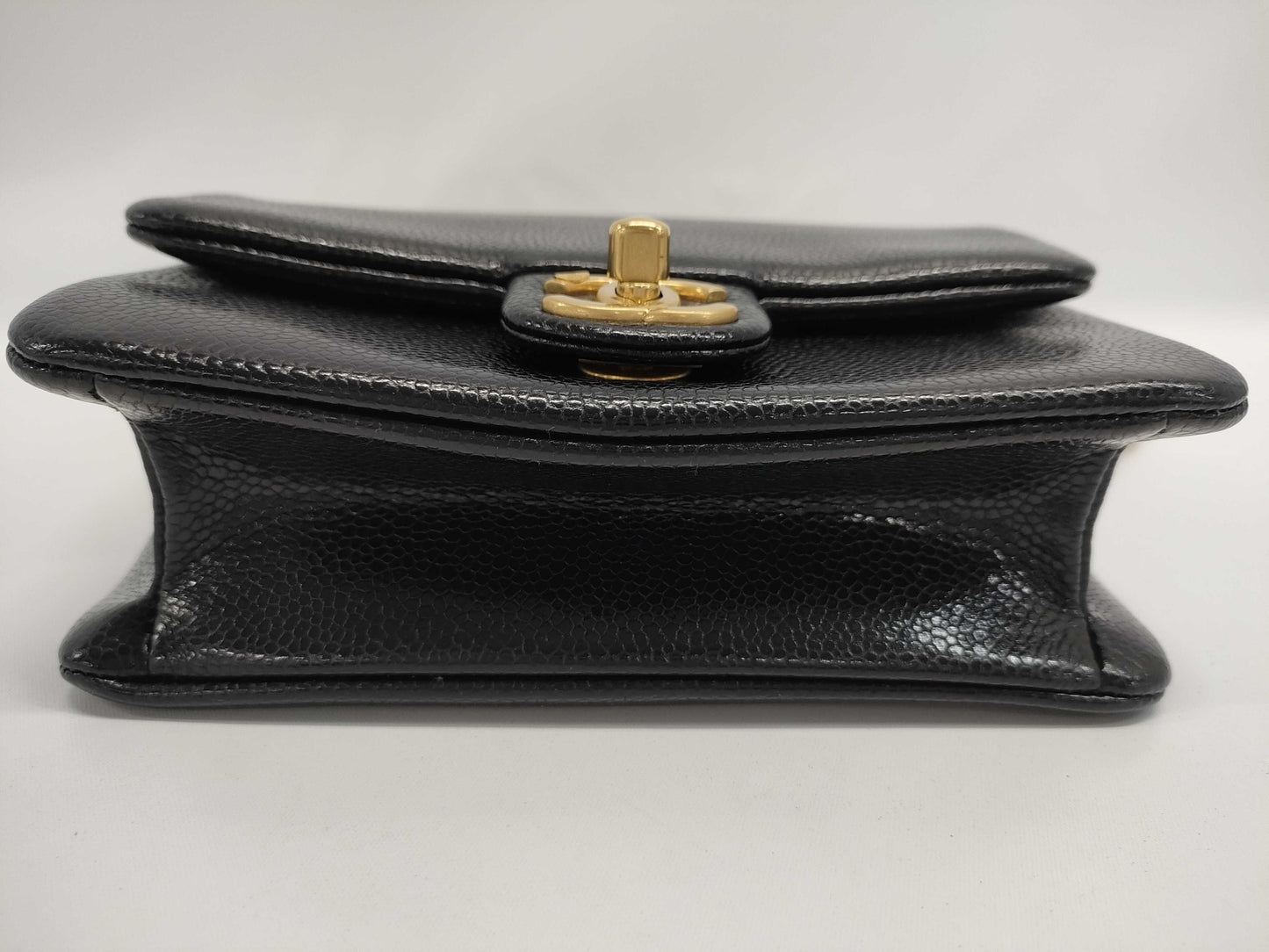 CHANEL Turnlock Caviar Skin Shoulder Bag Plate Shoulder Bag