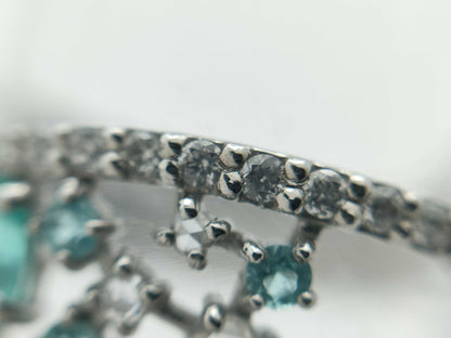 Paraiba tourmaline 0.12ct/0.05ct D0.21ct PT900 4.8g ring 