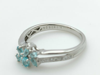 Paraiba tourmaline 0.26ct D0.08ct PT900 4.1g ring 