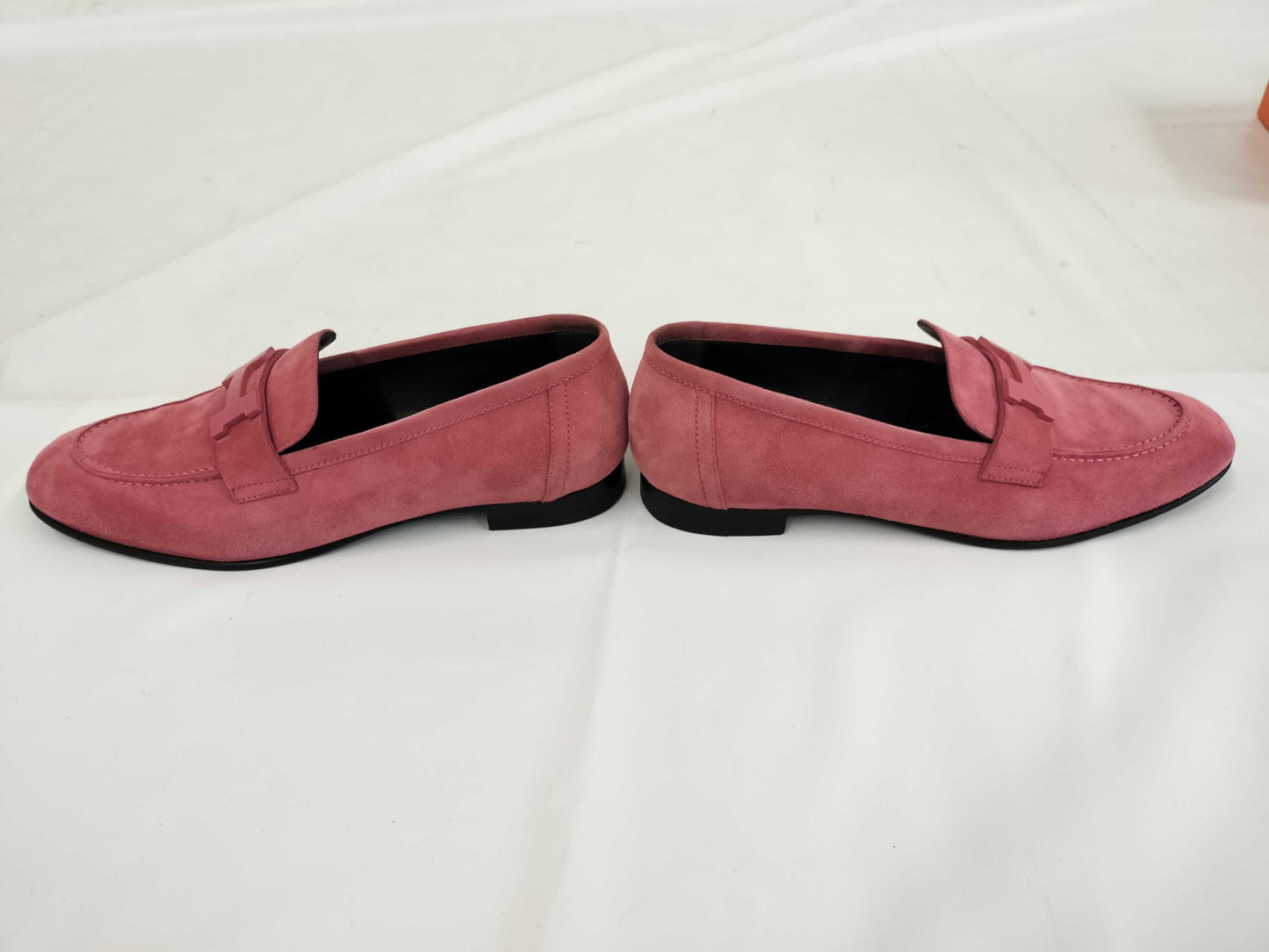 HERMES Paris Moccasin Suede Loafers Size 36.5