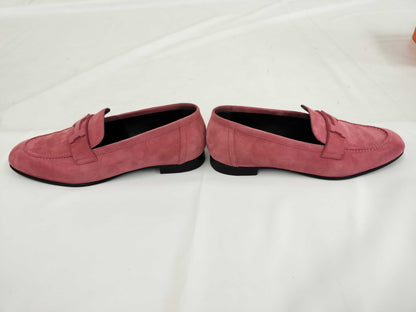 HERMES Paris Moccasin Suede Loafers Size 36.5