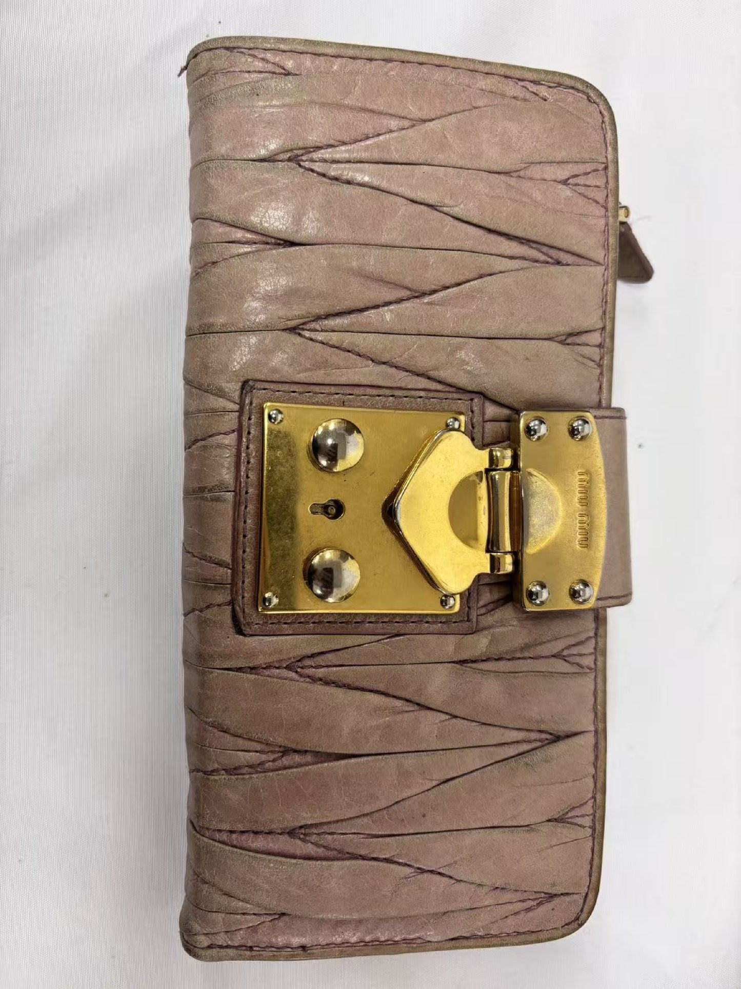 Miu Miu MIUMIU Pink Leather Long Wallet