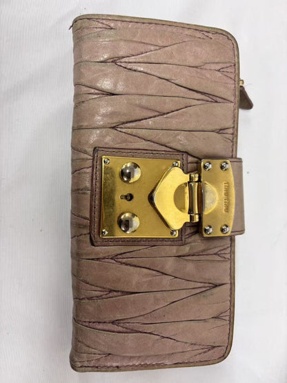 Miu Miu MIUMIU Pink Leather Long Wallet