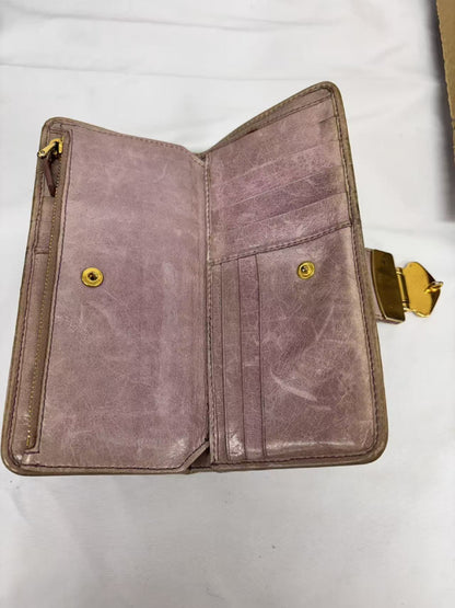Miu Miu MIUMIU Pink Leather Long Wallet