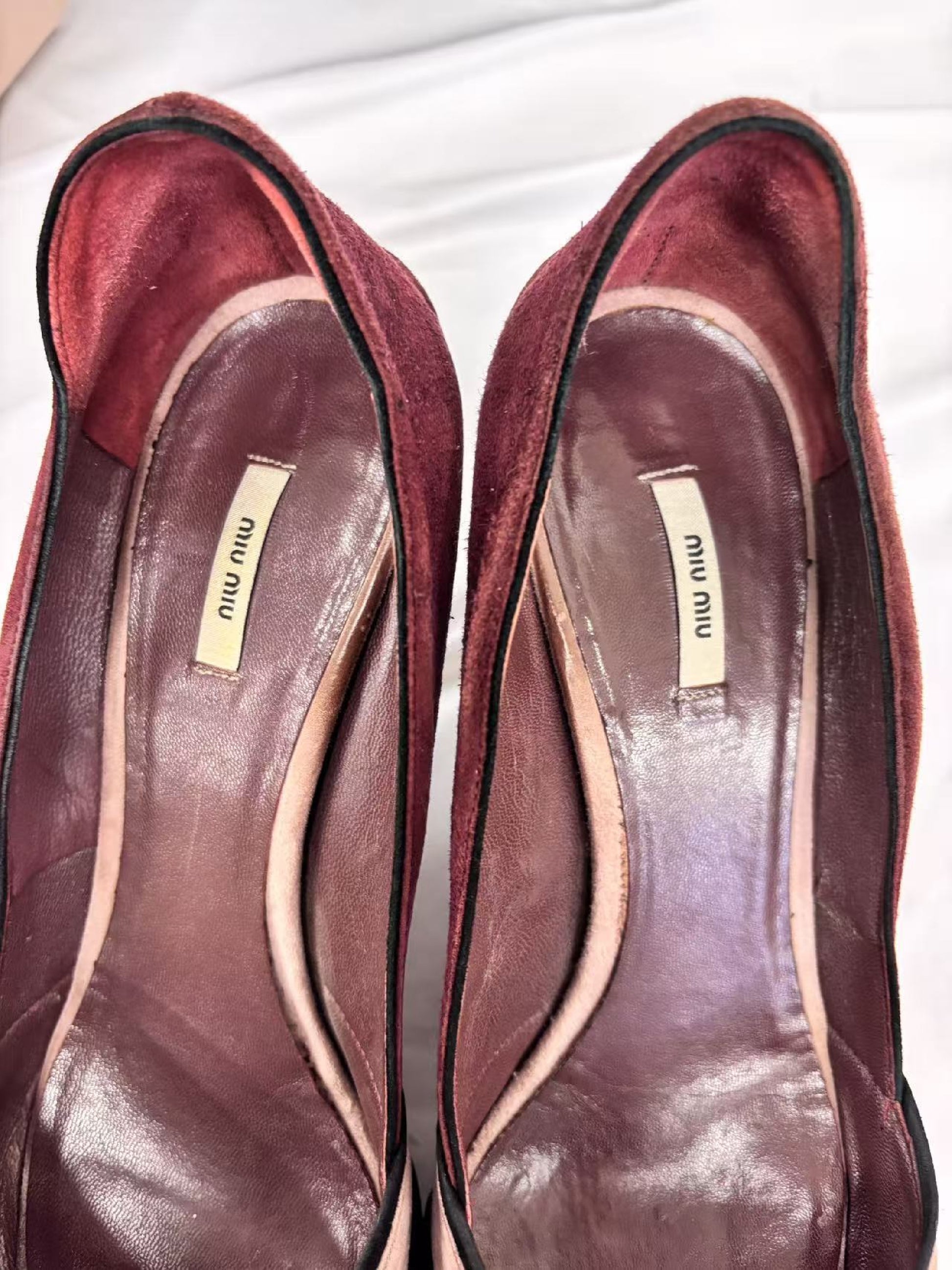 Miu Miu MIUMIU Open-Toe Mid-Heel Pumps 