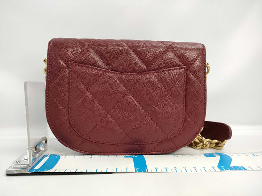 CHANEL Matelasse Caviar Leather AS2484 Chain Shoulder Bag with IC Chip