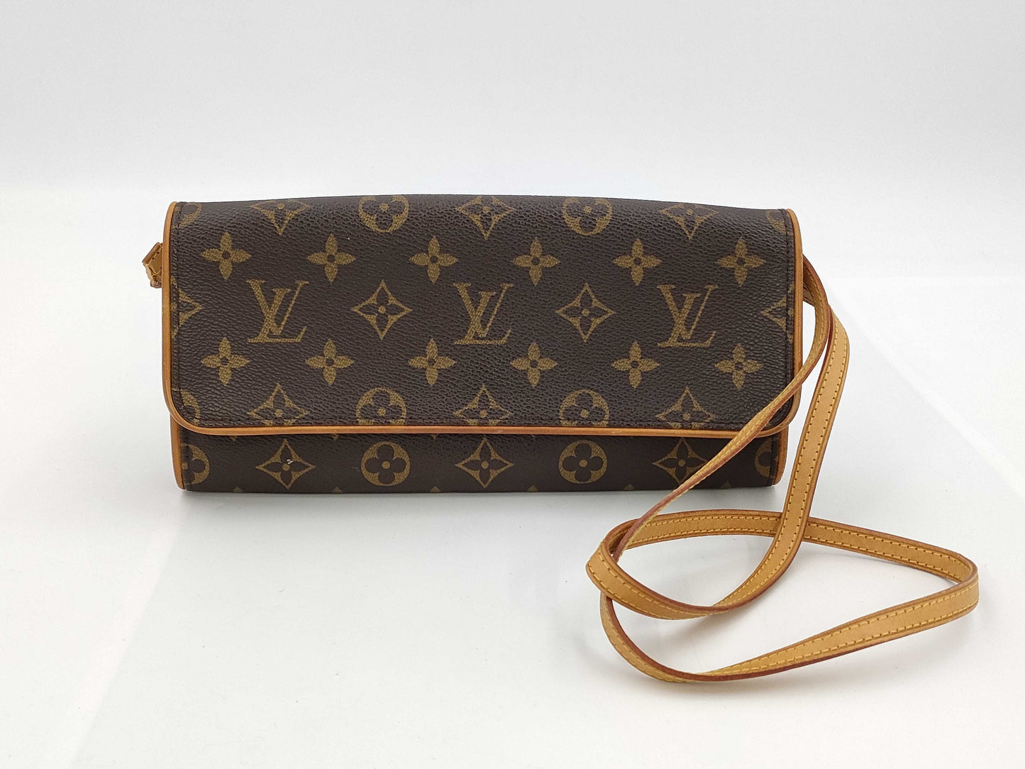 LOUIS VUITTON Monogram Pochette Twin GM M51852 CA1929 Brown Shoulder Bag