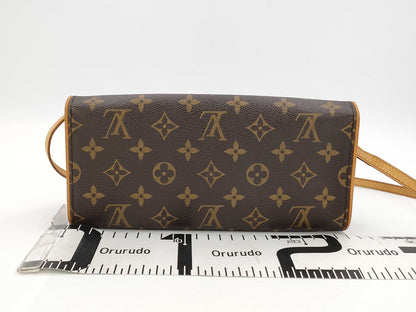 LOUIS VUITTON Monogram Pochette Twin GM M51852 CA1929 Brown Shoulder Bag