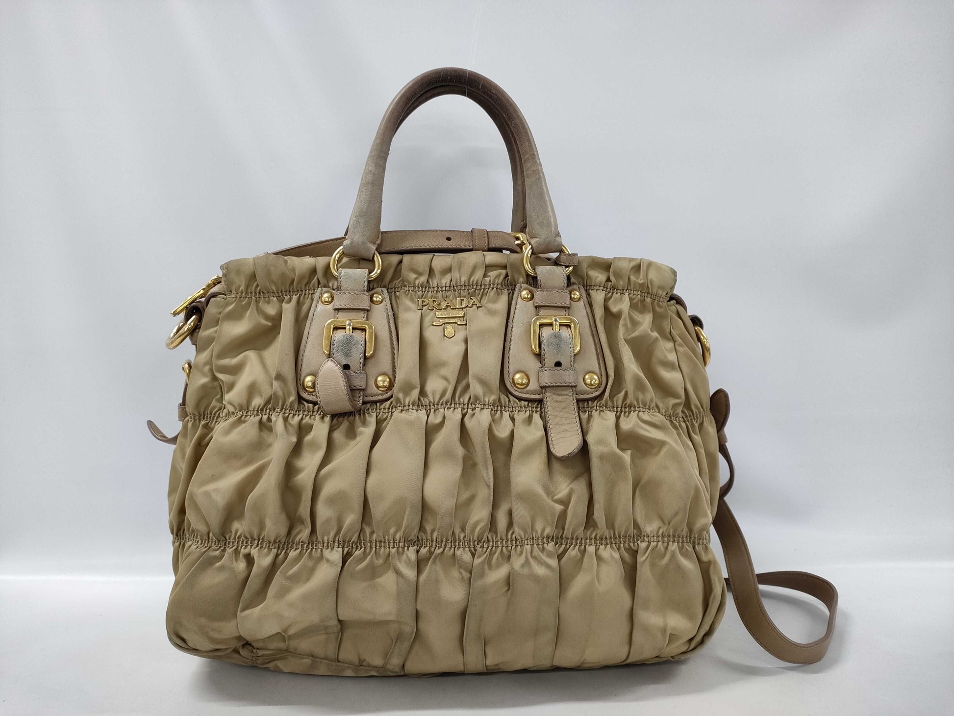 PRADA Prada 2-way shoulder bag, nylon gathered handbag