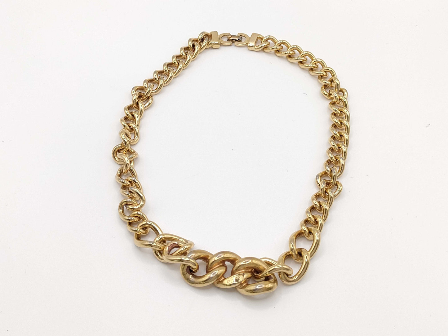 Dior Big Chain Gold Rhinestone Necklace