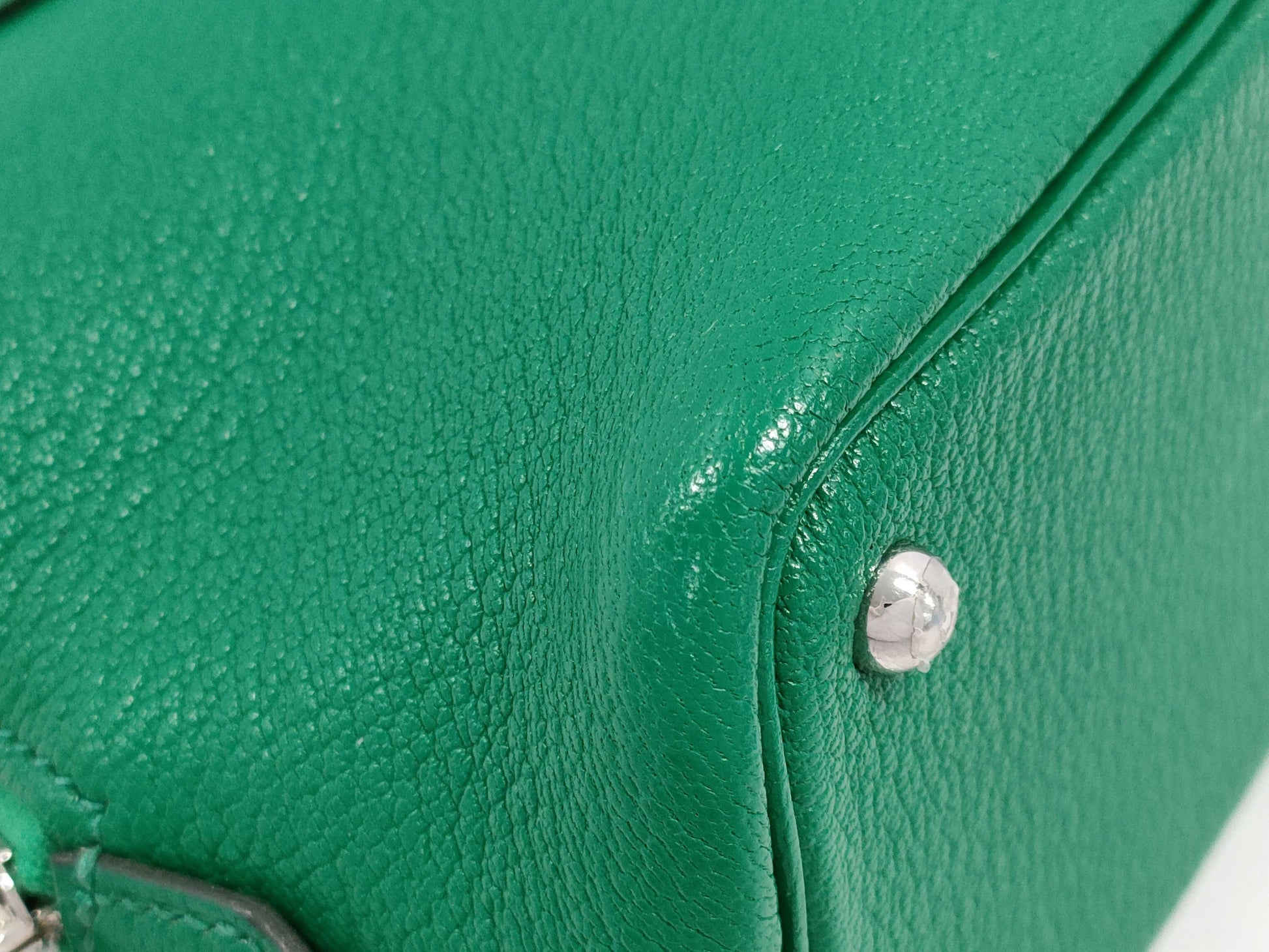 HERMES Mini Bolide 1923 Chevre Mint A Stamped Handbag