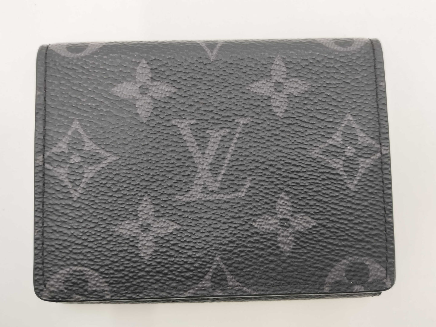 LOUIS VUITTON Envelope Carte de Visite Monogram Eclipse Business Card Case, Black Leather, M12874