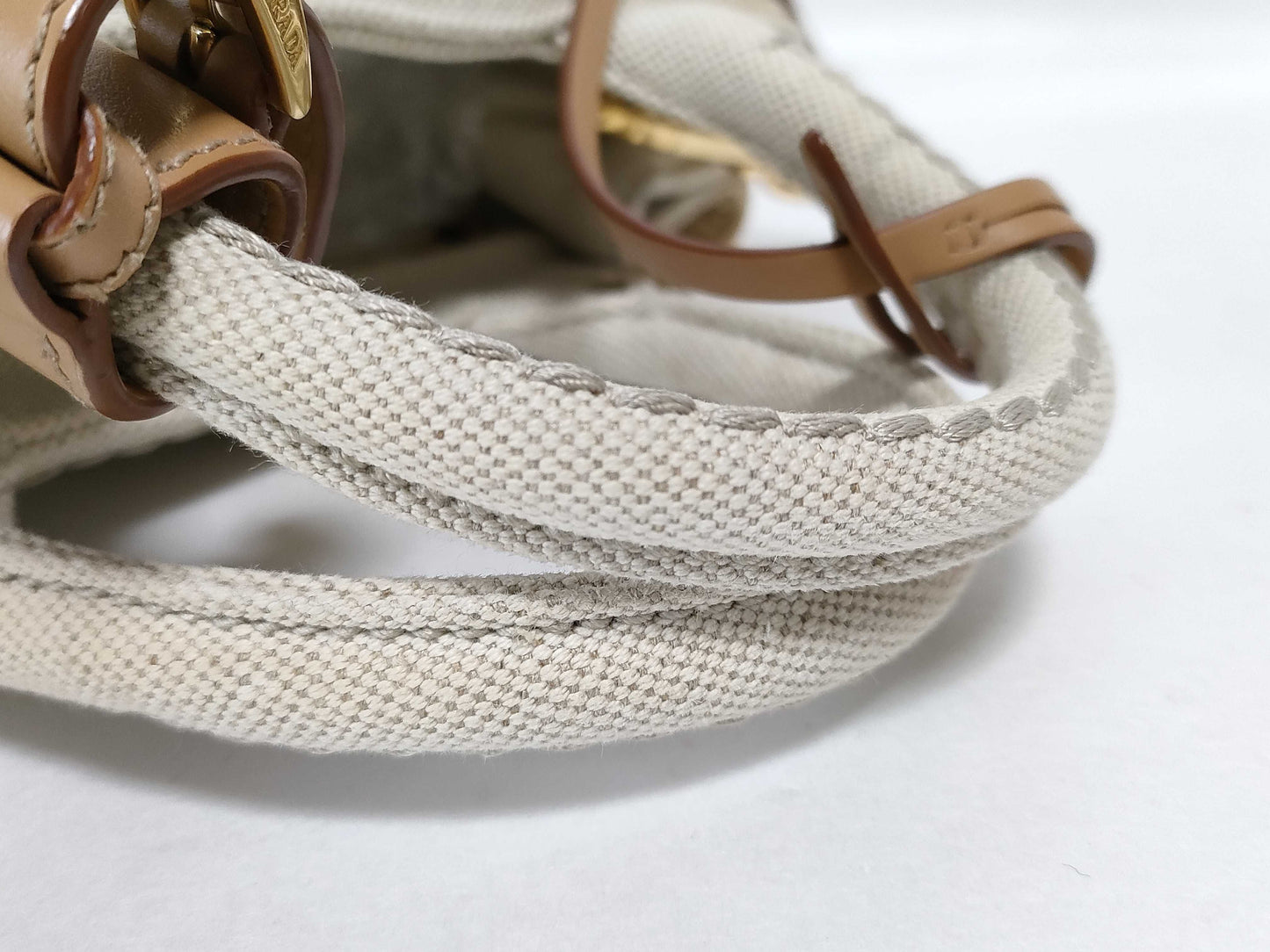 PRADA RFID Linen Blend Mini Handbag Shoulder Bag Handbag