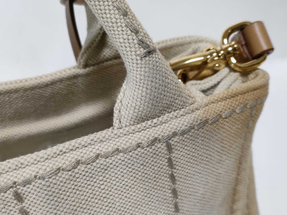 PRADA RFID Linen Blend Mini Handbag Shoulder Bag Handbag