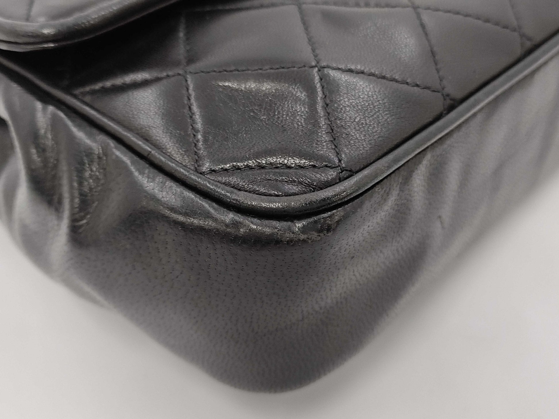 CHANEL Matelasse Chain Shoulder Bag with Seal, Black