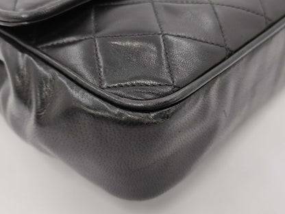 CHANEL Matelasse Chain Shoulder Bag with Seal, Black