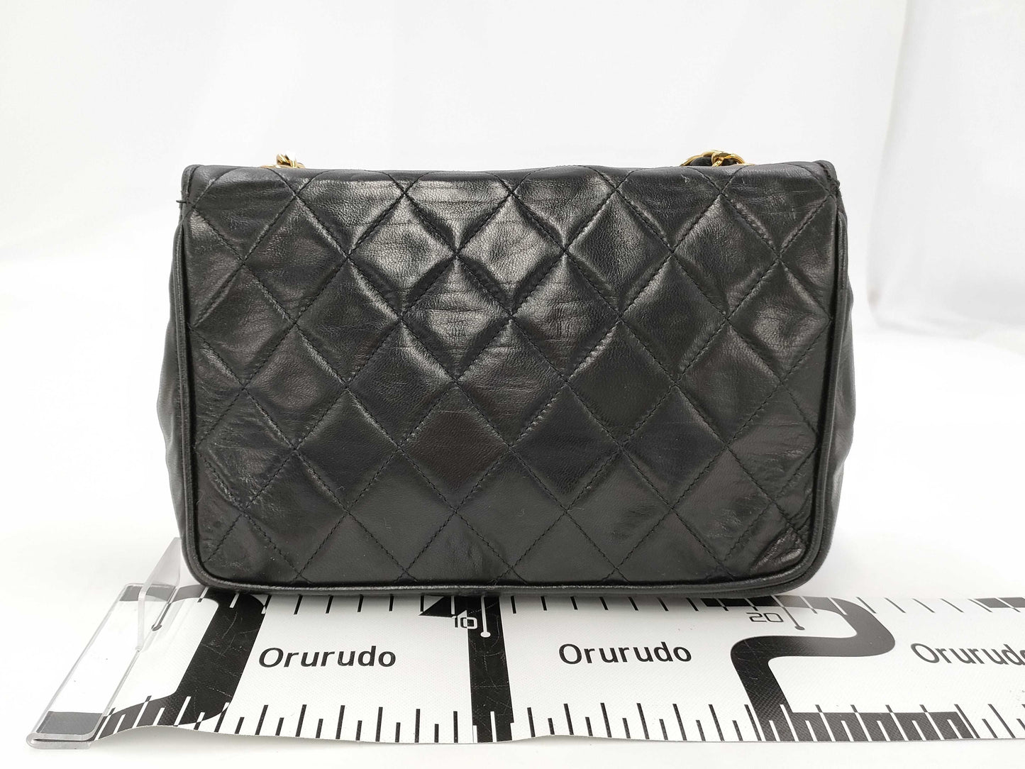 CHANEL Matelasse Chain Shoulder Bag with Seal, Black