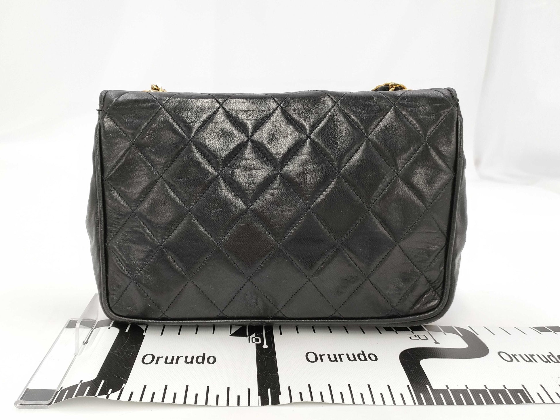 CHANEL Matelasse Chain Shoulder Bag with Seal, Black