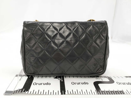 CHANEL Matelasse Chain Shoulder Bag with Seal, Black